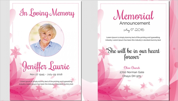 funeral template for mother