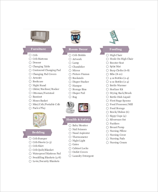7+ Baby Boy Registry Checklists Free PDF, Word Format