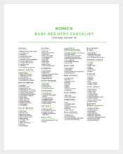 kohls First Baby Registr Checklist