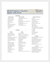Baby Shower Gift Registry Checklist