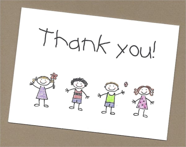 thank you card template for kids