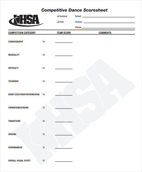 Score Sheet Template Free Sheet Templates