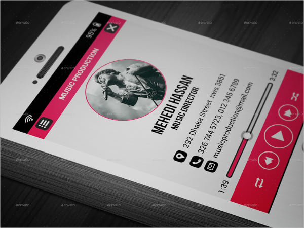 phone music business card template