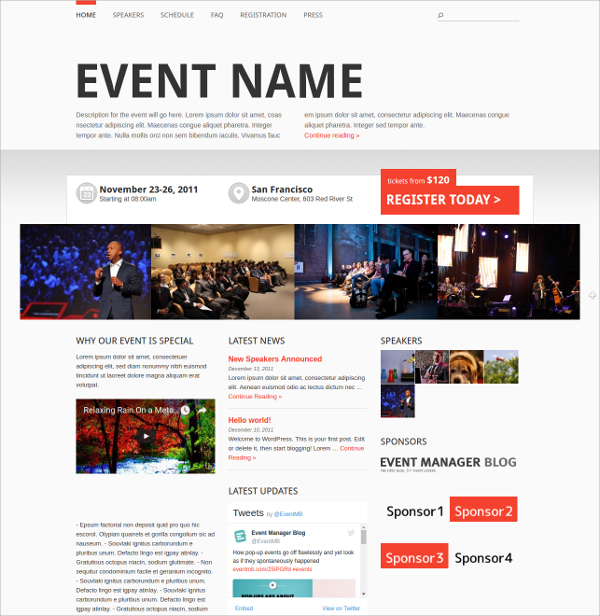 professional responsive wordpress event theme