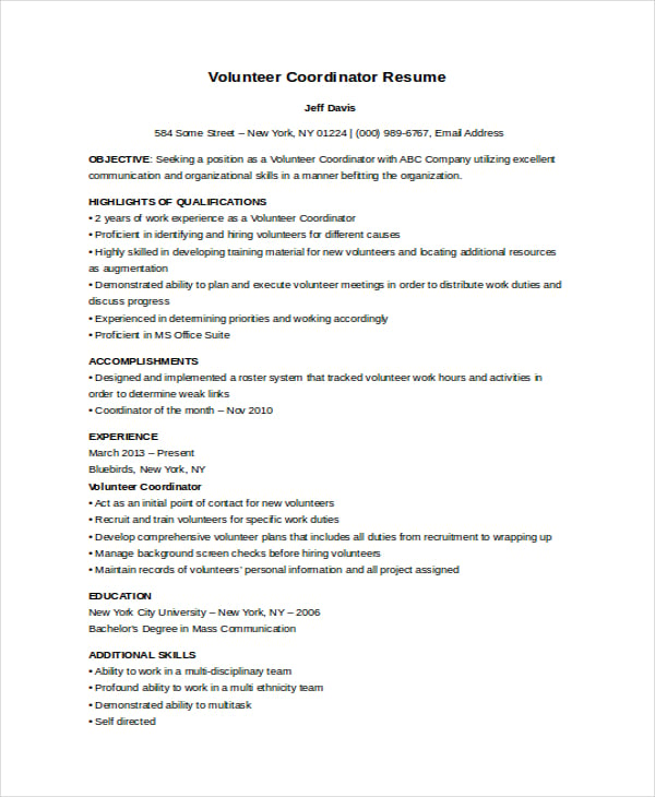 Sample Resume Cv Difference Mass Communications