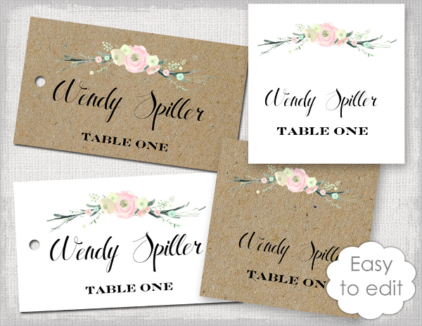 rustic name card template