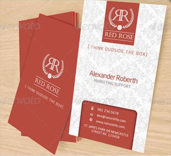 red rose name card