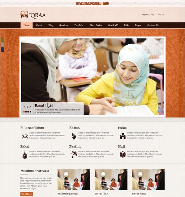 islamic responsive html5 website theme