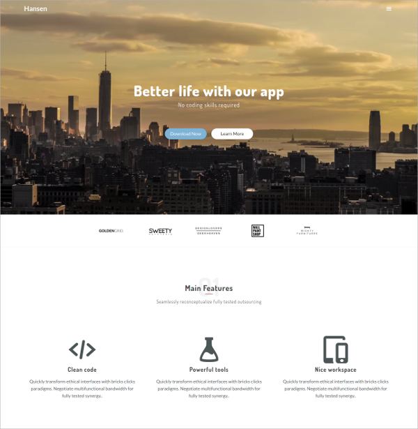 minimalist html5 website template