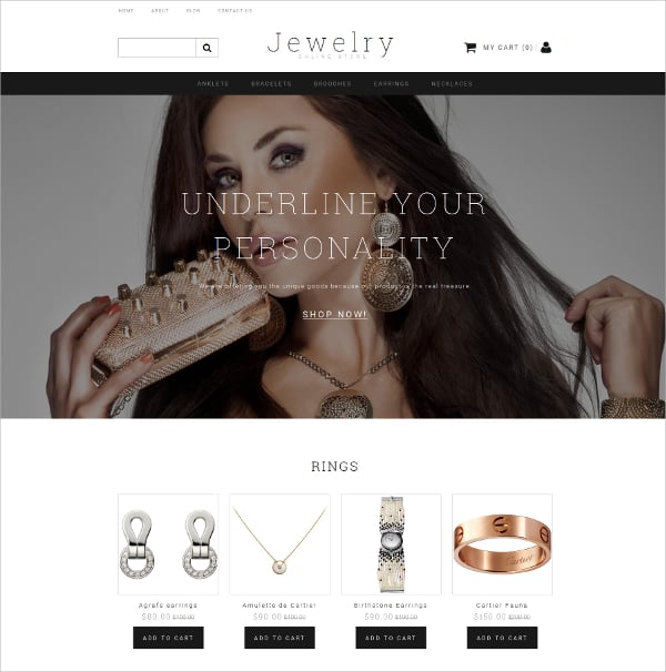 jewelry ecommerce html5 website template