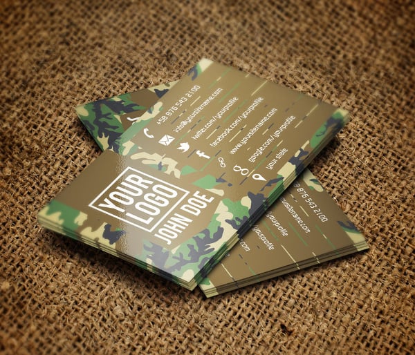 camouflage business card