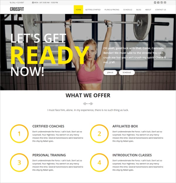 fitnesss html5 website template