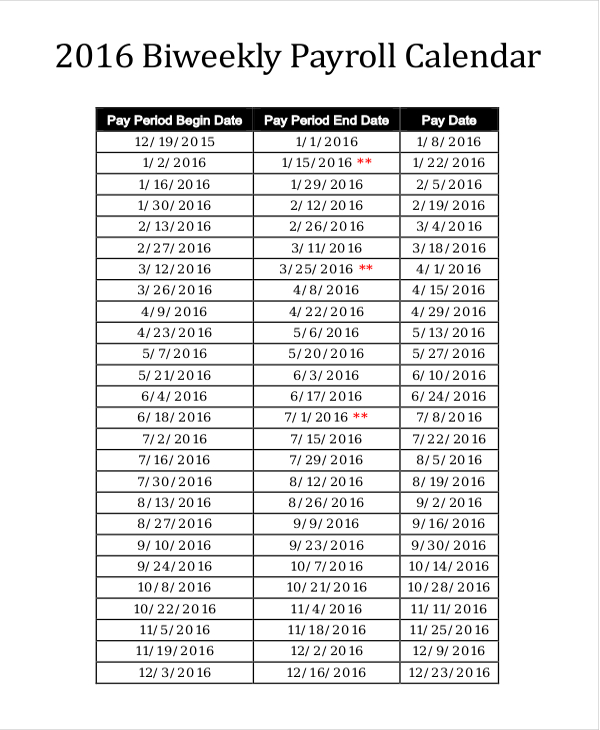 Payroll Calendar Template Excel Hq Printable Documents