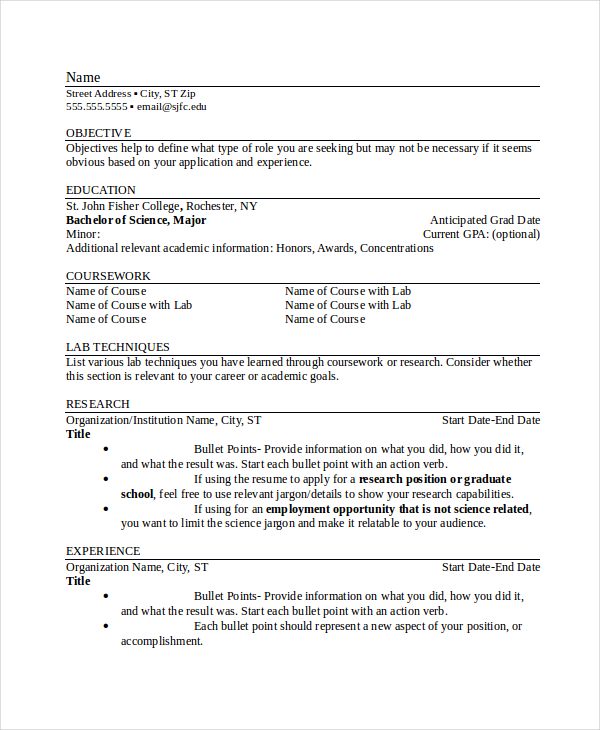 10  Work Resume Templates PDF DOC