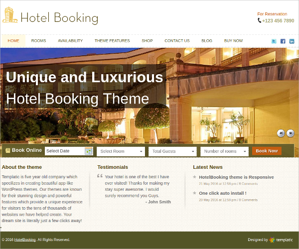 hotel booking wordpress theme