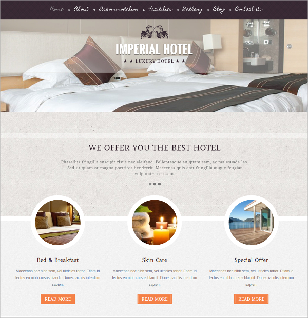 hotel business wordpress theme