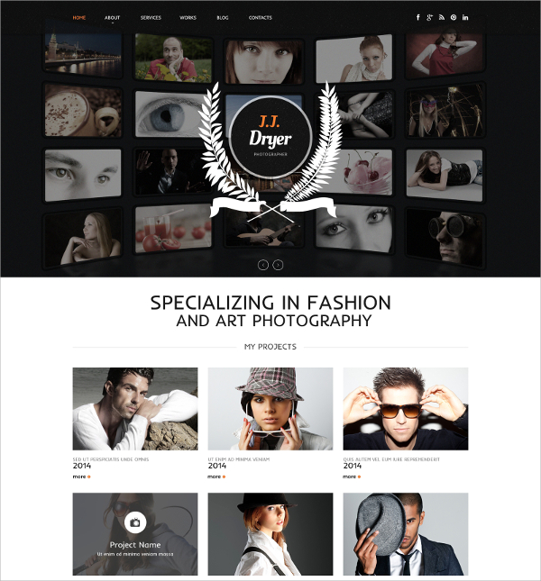 photographer personal website template