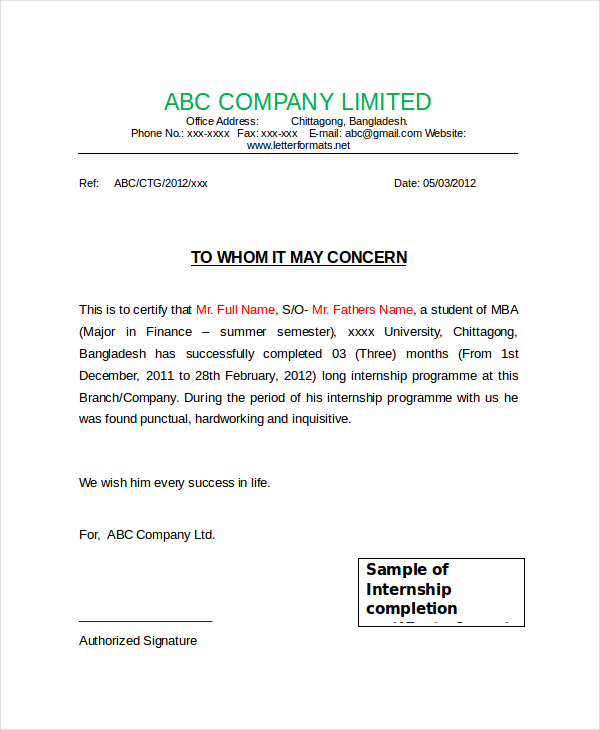 internship certificate template word free download