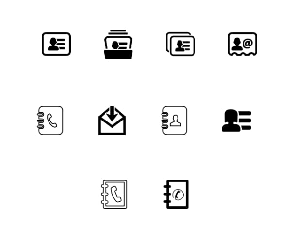 set of contact icons