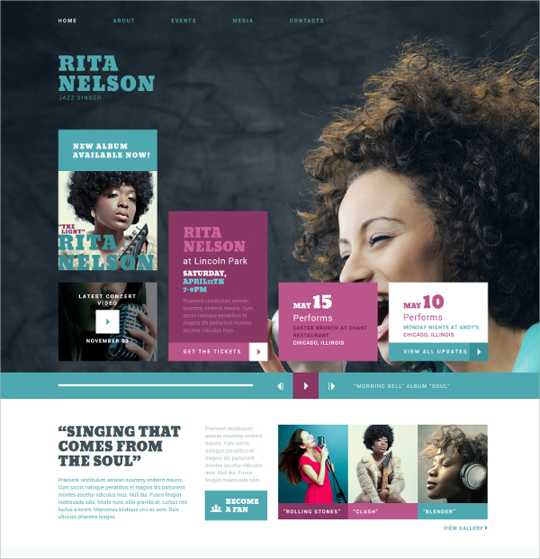 personal page singing joomla template