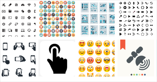 group of contact icons
