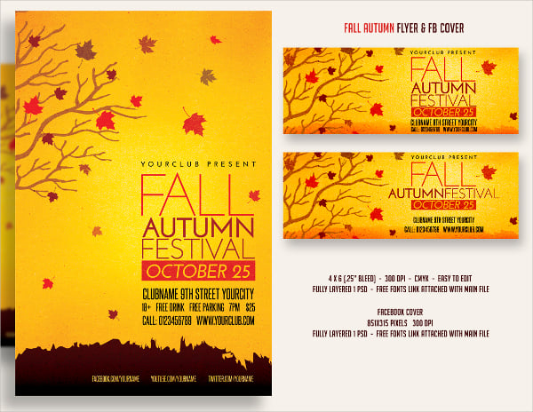 fall autumn festival flyer