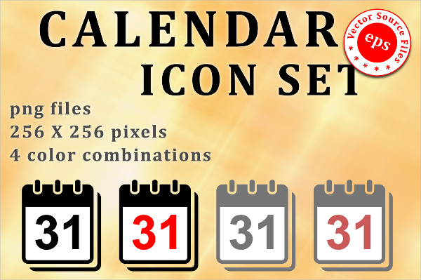 set of calendar icons