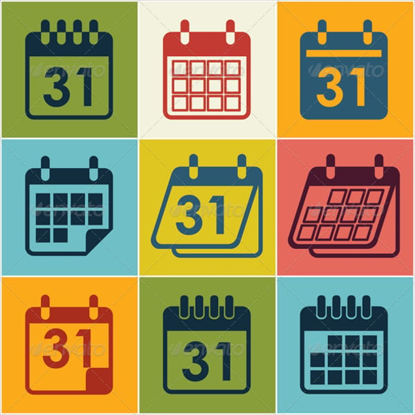vector icon calendar set