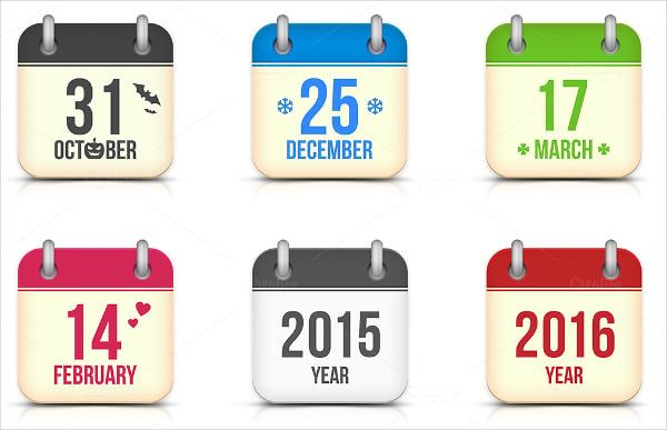 holidays vector icons set