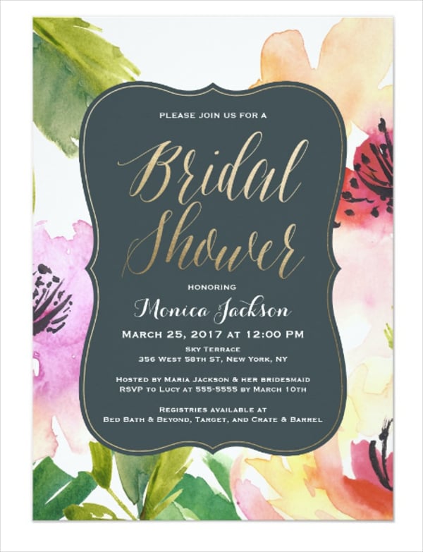 elegant bridal shower invitation