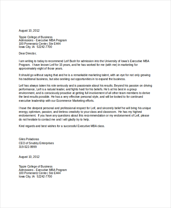 Housing Reference Letter Template