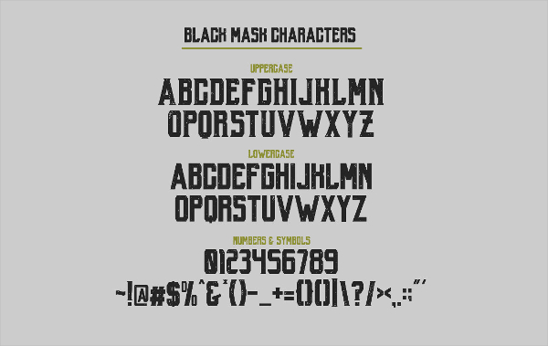 black mask pixel font