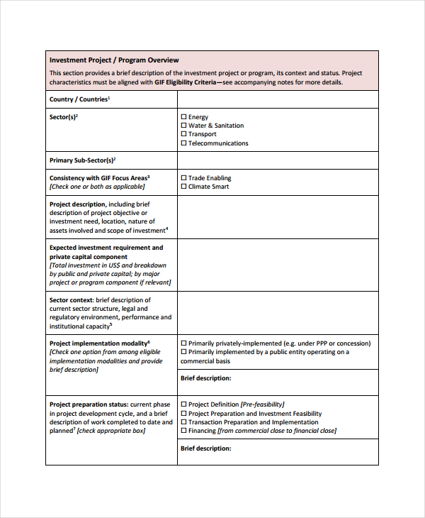 Project Overview Template