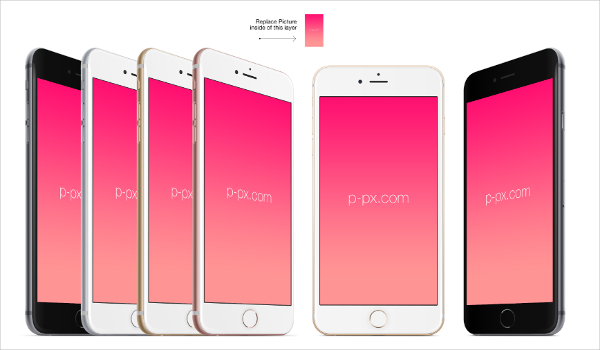 iphone 6s plus front angled psd mockup