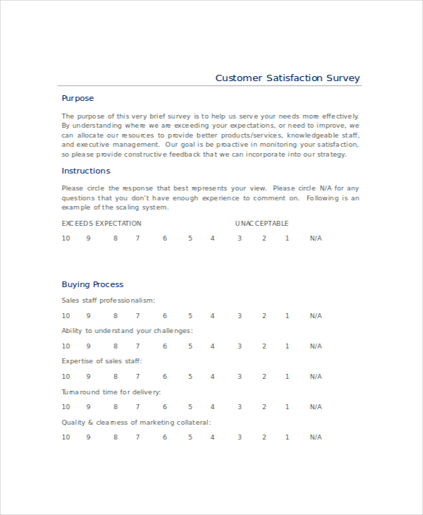 business plan customer survey