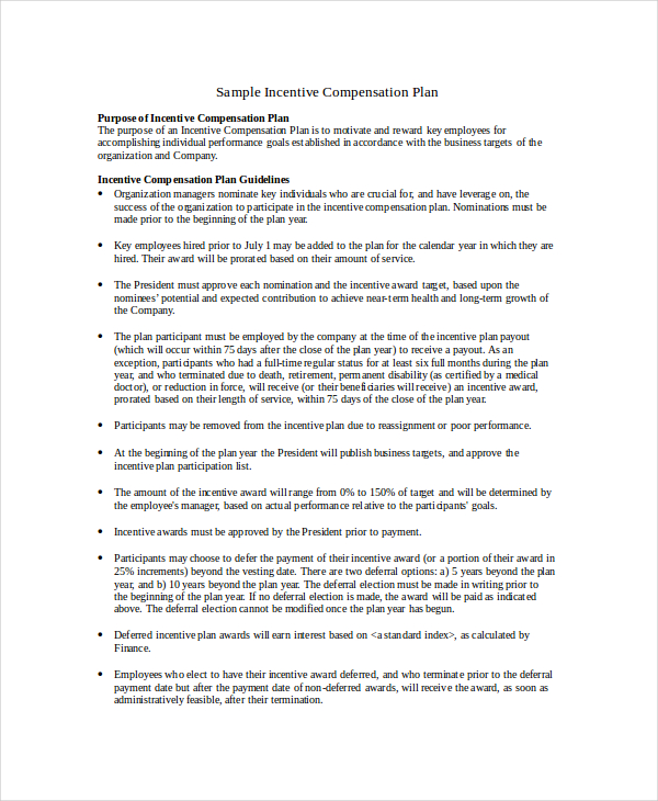 15+ Compensation Plan Templates in PDF MS Word Apple Pages Google