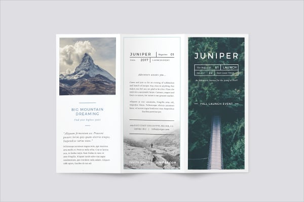 juniper trifold brochure flat design