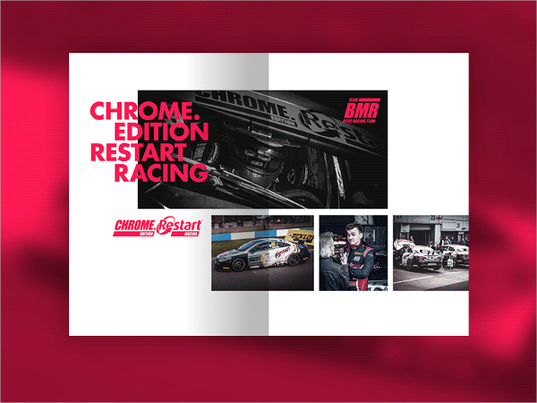 motorsport portfolio flat brochure design