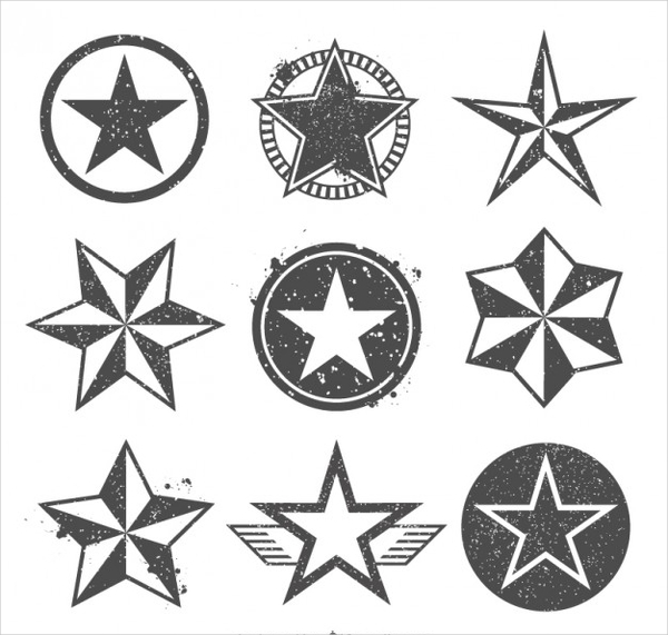 stamped star icons