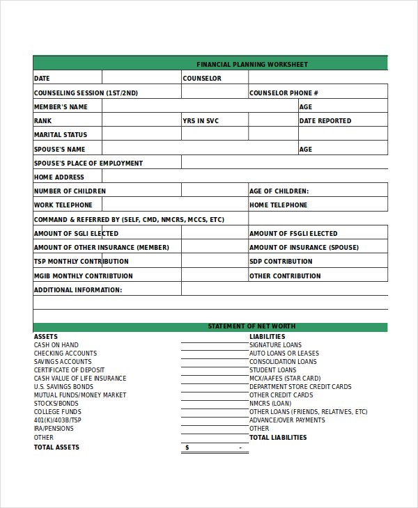 financial monthly budget template