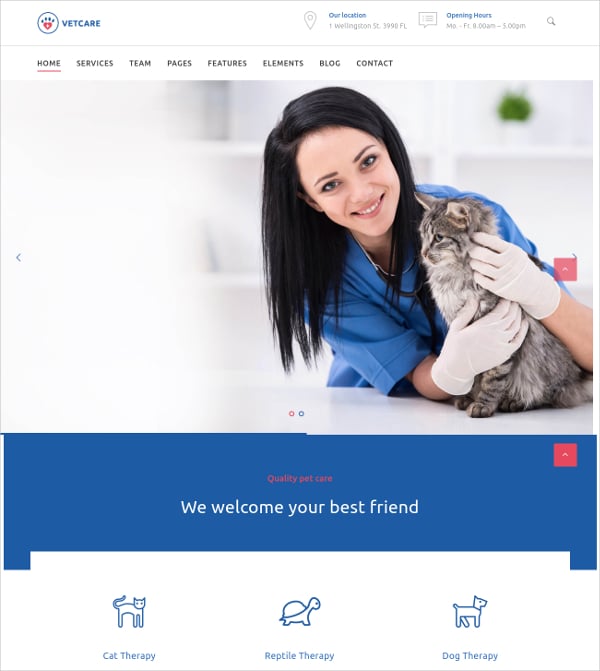 medical pet care wordpress theme