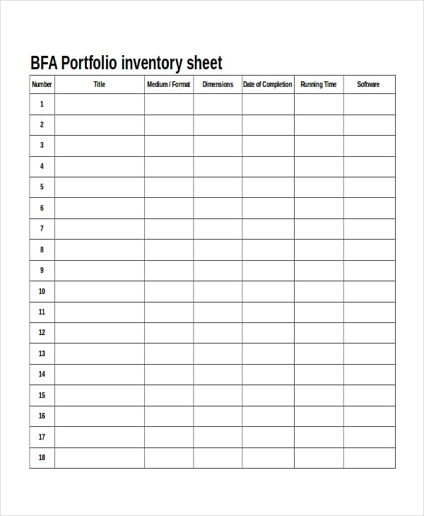 application portfolio inventory template