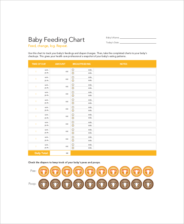 4+ Baby Feeding Chart by Weight - Free Sample, Example, Format