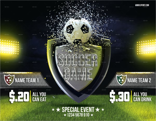 soccer 3d flyer template