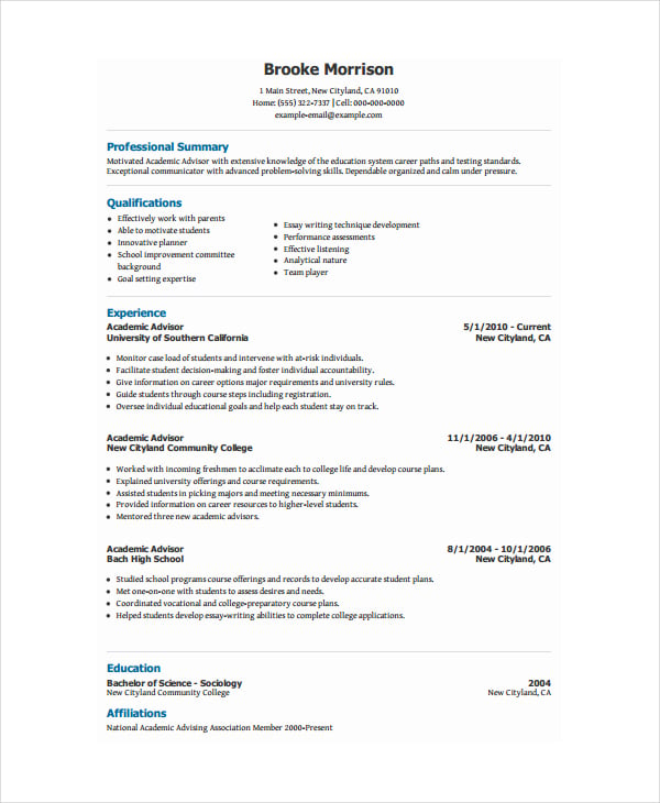 academic-advisor-resume