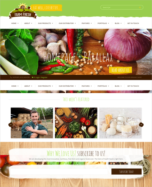organic products wordpress theme