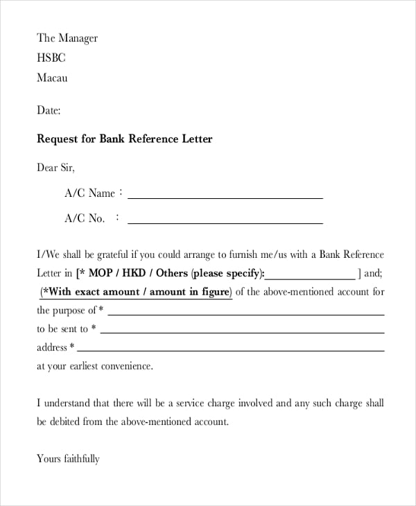 application to open bank account letter