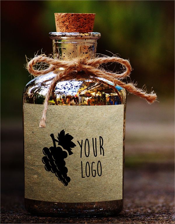 elegant wine bottle mockup