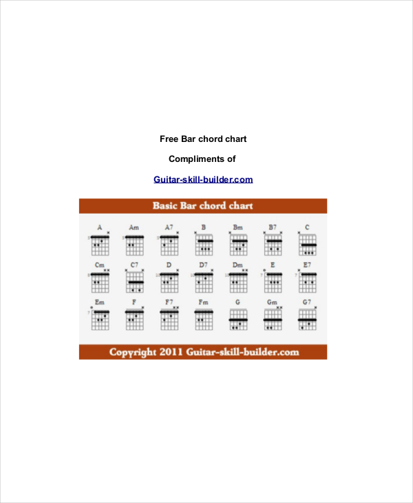 Guitar Bar Chords Chart Template 5 Free PDF Documents Download