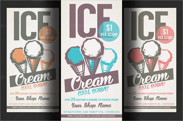 ice cream shop promotion flyer